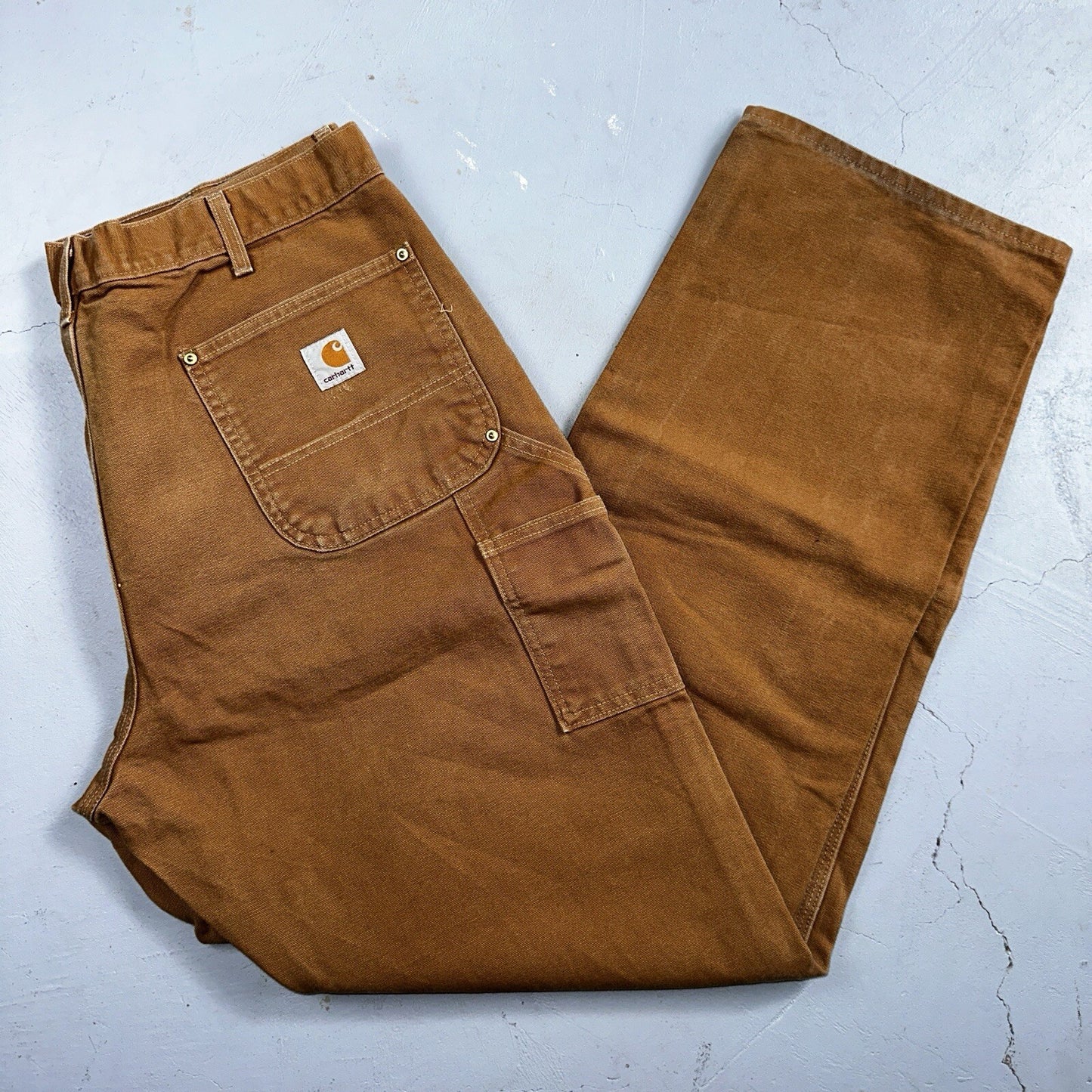 Carhartt VTG Double Knee Carpenter Pants USA B01 Brown Y2K 2014 Act 36x32