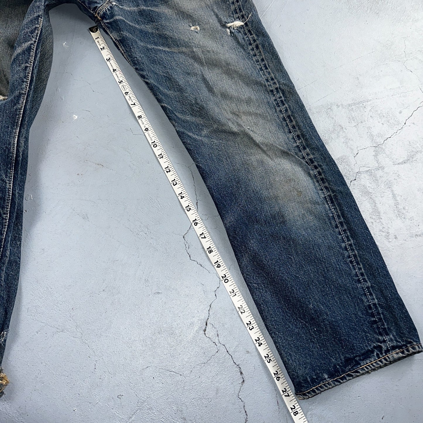Levis 501 XX Big E Vintage 40s Redline Selvedge USA XX 1940s 50s Jeans 27x27