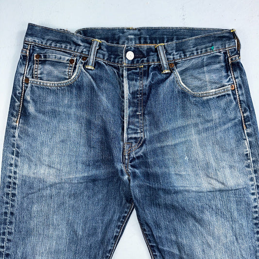 Levis 501 Y2K XX Straight Leg Jeans Blue VTG Med Wash 34x32 Act 32x30