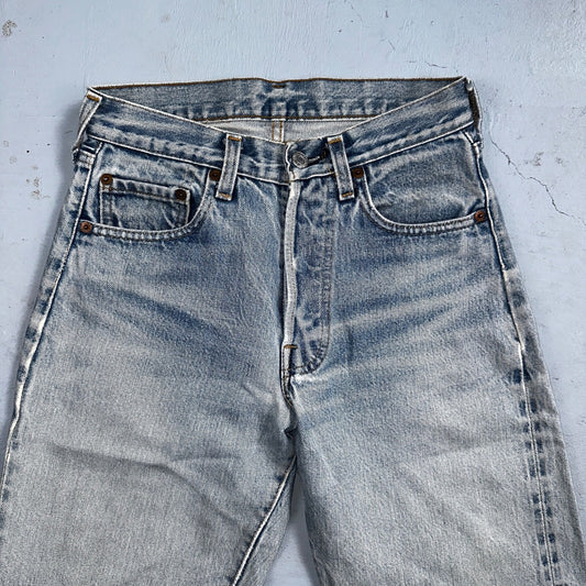 Levis 501 Vintage 80s Redline Selvedge USA XX Jeans Light Wash 28x36 Act 26x31