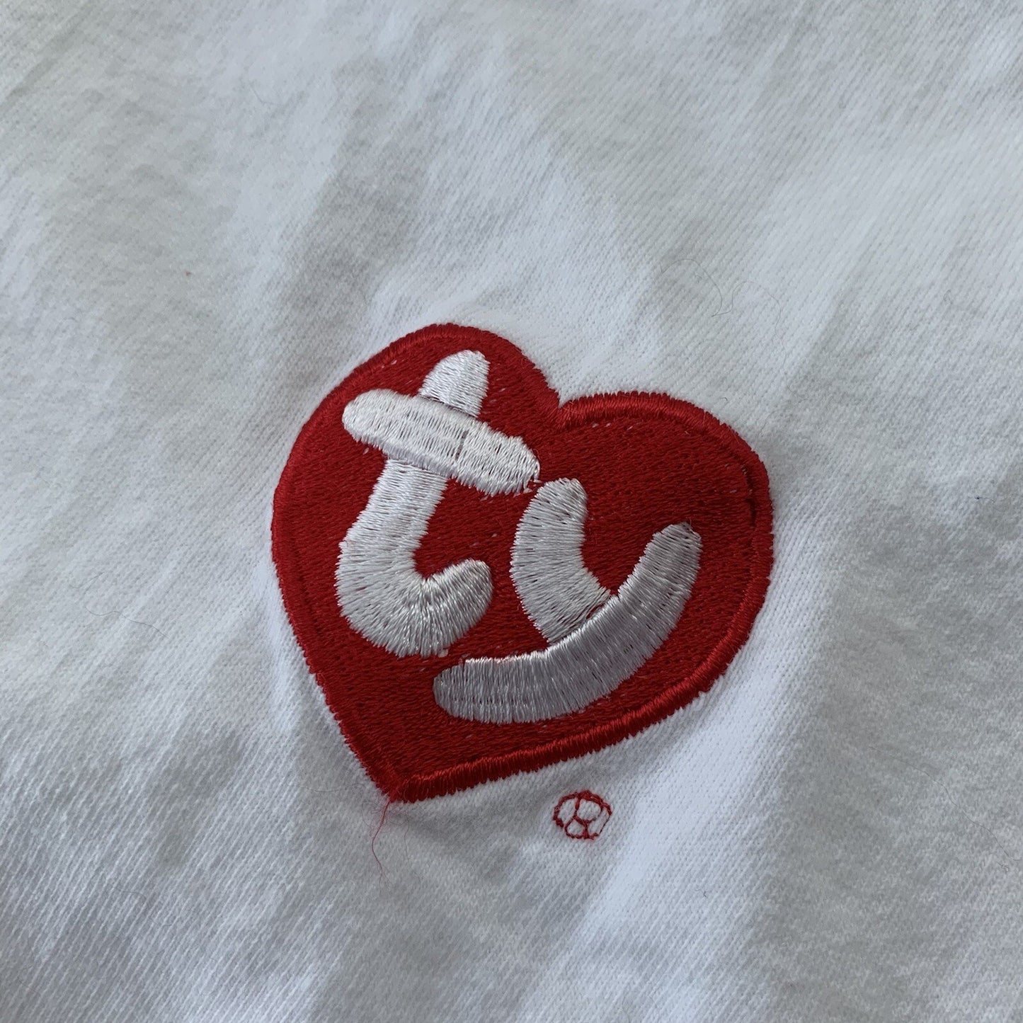 TY Beanie Baby Vintage White T Shirt 90s Employee Sample Rare 1st Gen Heart Cute