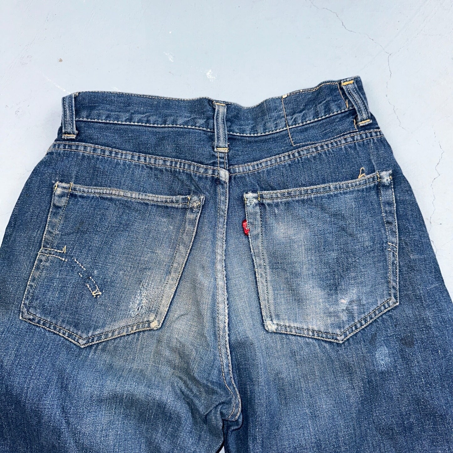 Levis 701 Big E Vintage 50s Redline Hidden Rivets USA 1950s Jeans 501 Act 26x29