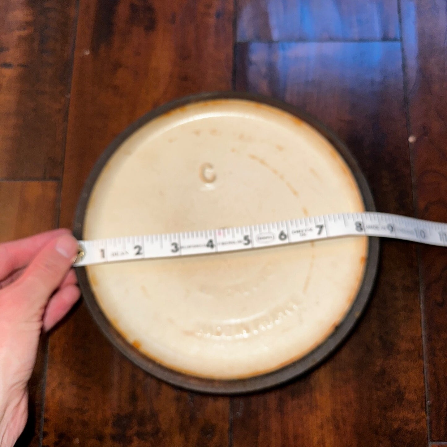Le Creuset #20 Pan Round Dutch Oven Lid Only France Enamel VTG Pot Brown C