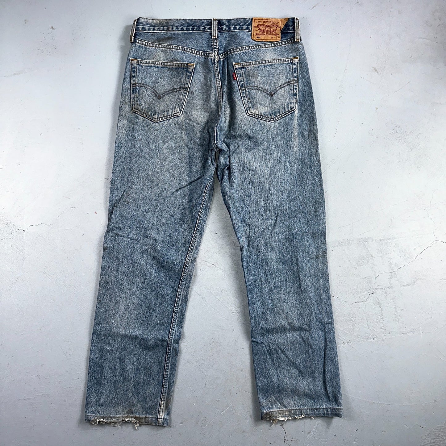 Levis 501 Vintage 90s Europe Straight Leg Jeans Blue Light Wash 36x36 Act 34x29