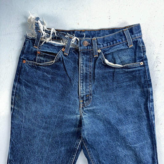 Levis 517 Vintage 90s USA Orange Tab Bootcut Flare Blue Worn Jeans Thrash 32x32