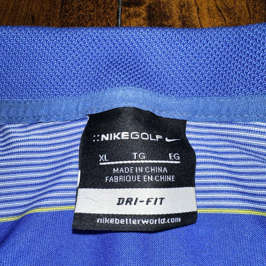 Nike Golf Purple Stripe Vintage Style T Shirt Dri Fit XL Tiger Woods Summer