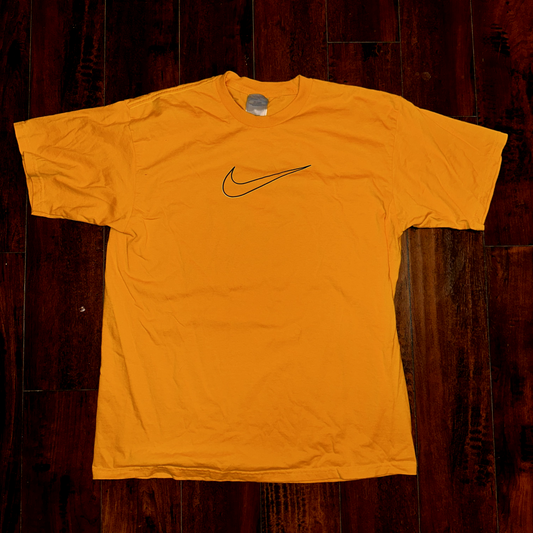 Nike USA Vintage T Shirt Yellow Center Swoosh Brian Grant Promo Gym Sports