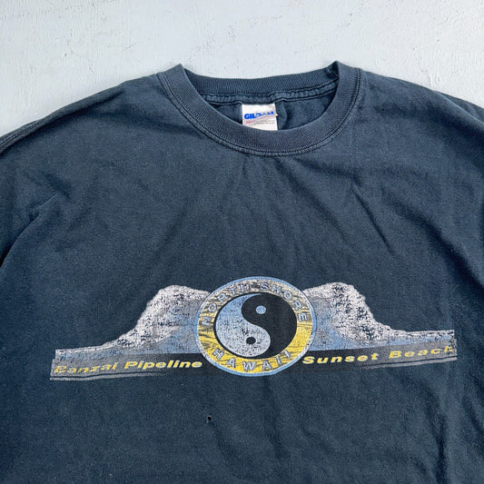 Banzai Pipeline Long Sleeve XL VTG T Shirt Rock Band Music Grunge Ying Yang Y2K