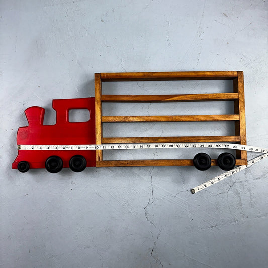 Vintage Wood Truck Wall Shelf Unit With Wheels Die Cast Display Rustic Chic
