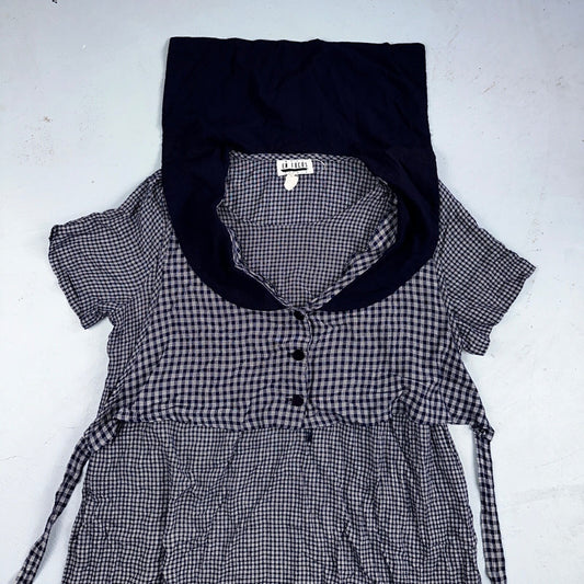 EN FOCUS STUDIO Striped Short Sleeve Side Slit Maxi Dress Blue Floral Grandmacor