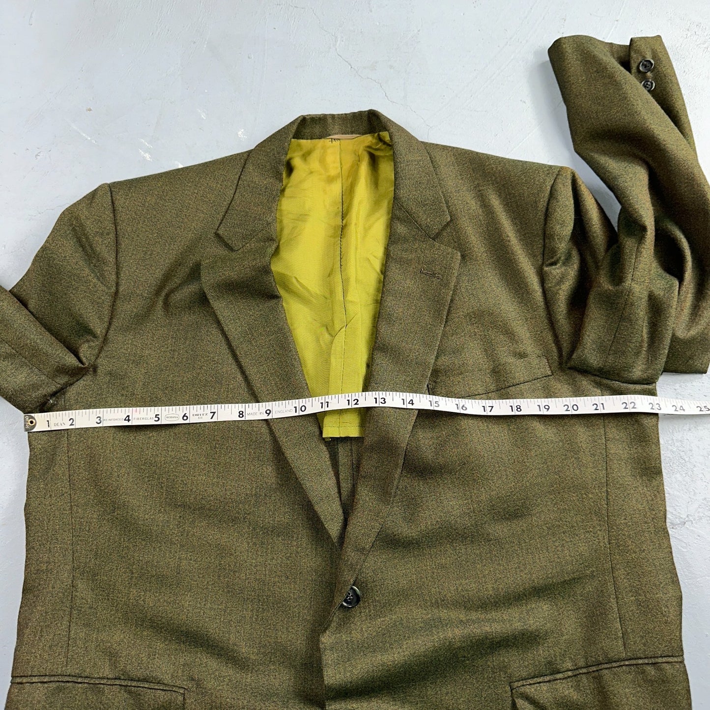1960s Avocado Green Blazer Sport Coat Mens 44 Suit Jacket VTG Union 60s J&F