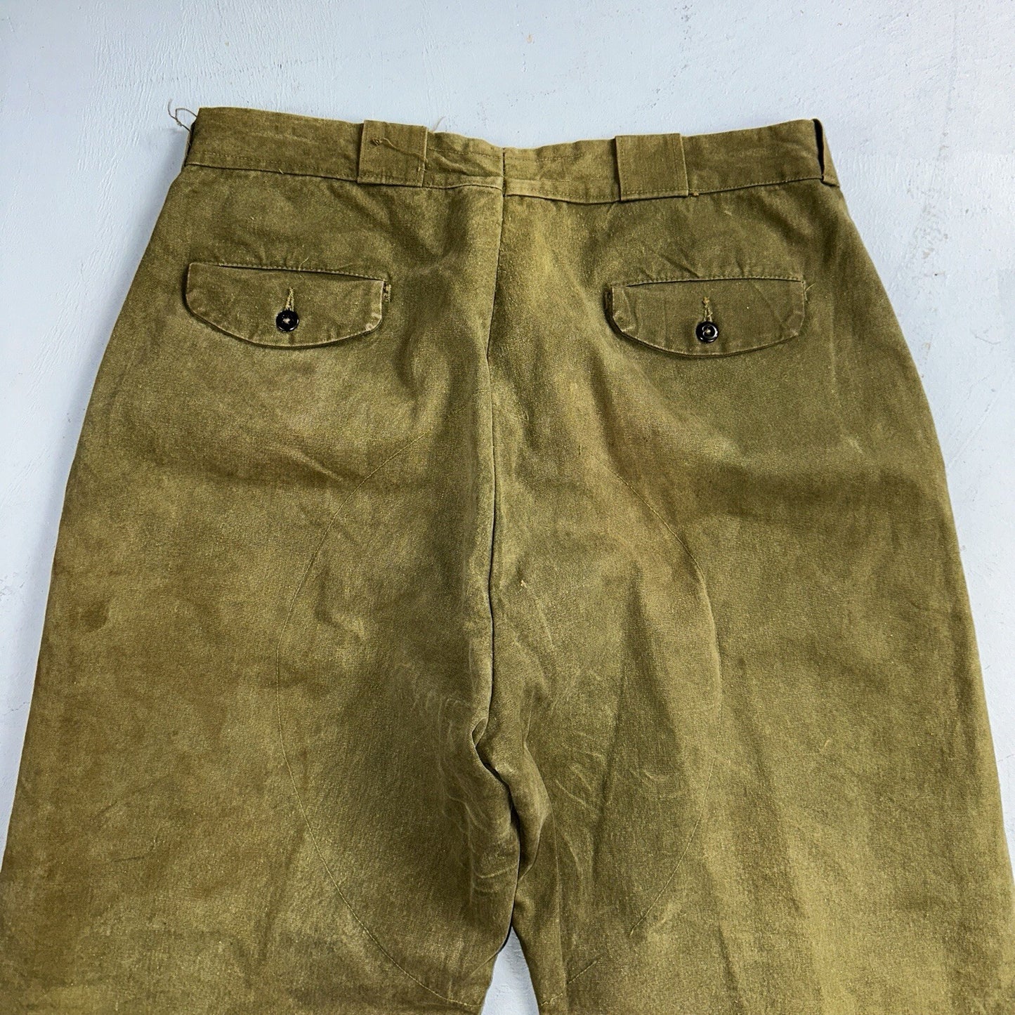 Vintage 50s 60s Duck Canvas Hunting Pants Zip Size 33x26 Rockabilly Double Knee