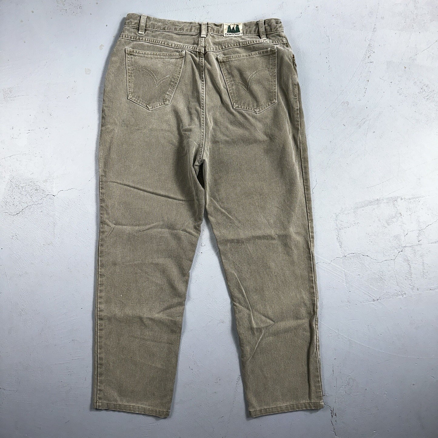 Democracy Jeans Womens 16 Green Denim Pants Banana Republic VTG USA High Rise