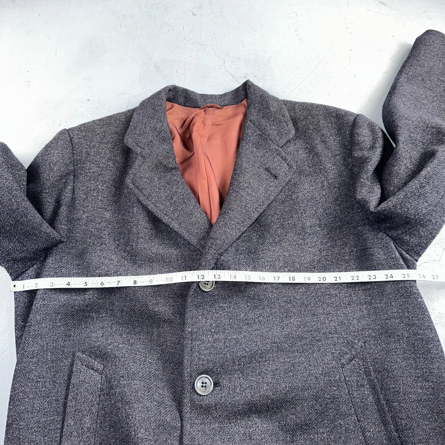 VTG Edward Chapman 1948 Vancouver BC Mens Overcoat Long Coat WWII 1940s Wool