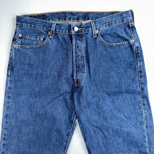 Levis 501 Vintage Y2K Columbia Straight Leg Jeans 36x34 90s Med Wash Act 35x34