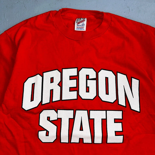Oregon State OSU Jerzees 90s VTG T Shirt Orange College University Team Beavers