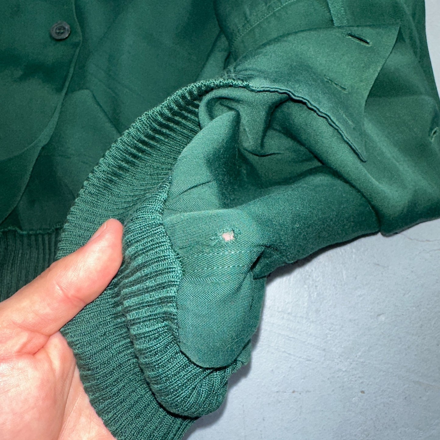 Vintage 1940s McGregor Gabardine Ricky Jacket Button Up Bottle Green 40s Rare