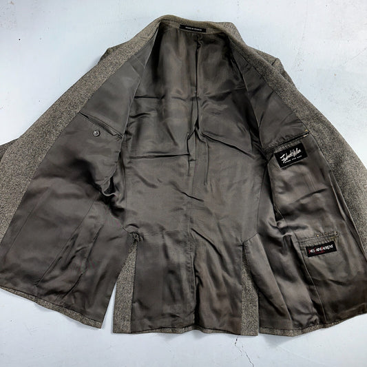 YSL Yves Saint Laurent Vintage Gray Tweed Jacket 38 Blazer Coat France Suit 80s