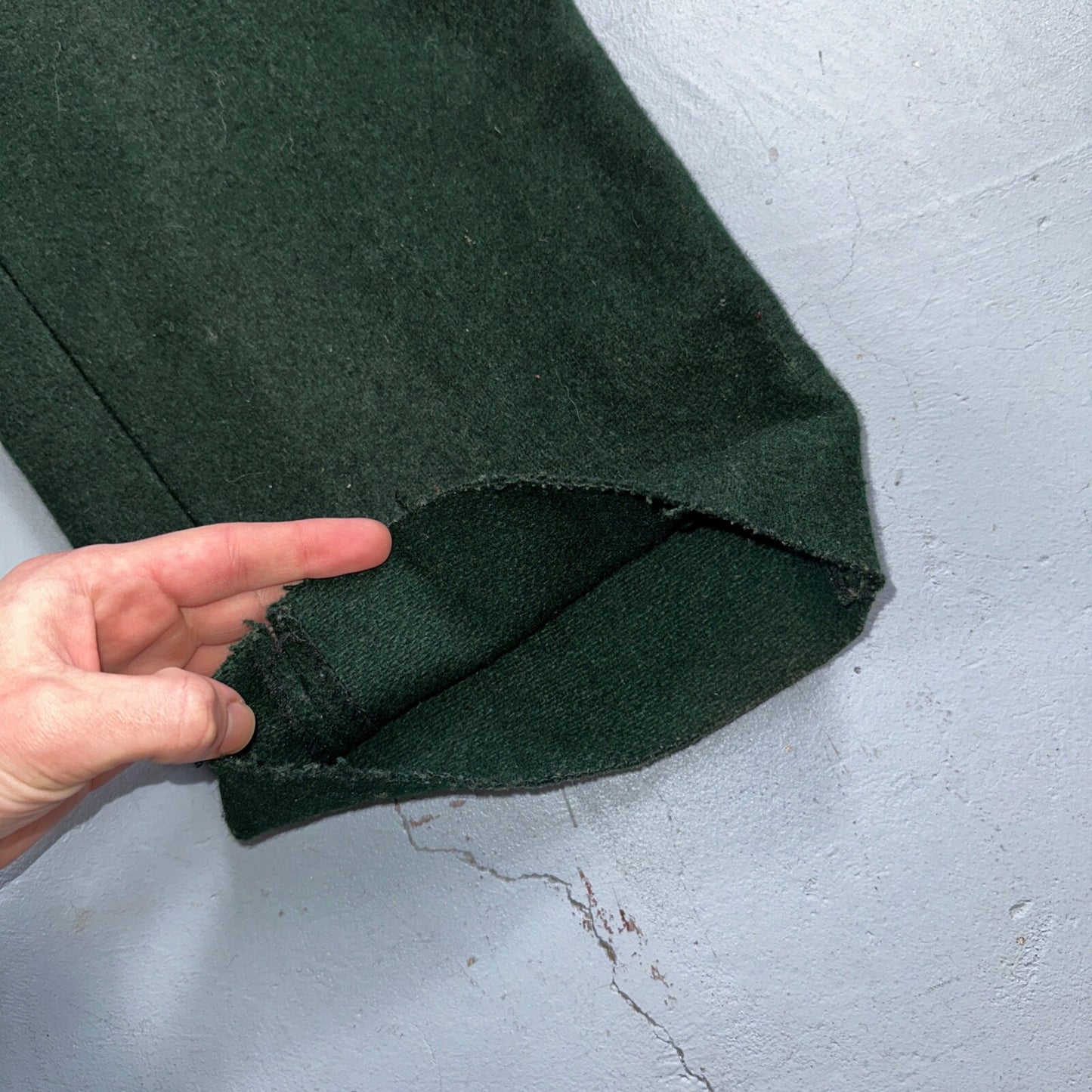 1960s Vintage Green Heavy Wool Hunting Pants 34x28 USA Dry Clean Rockabilly 60s