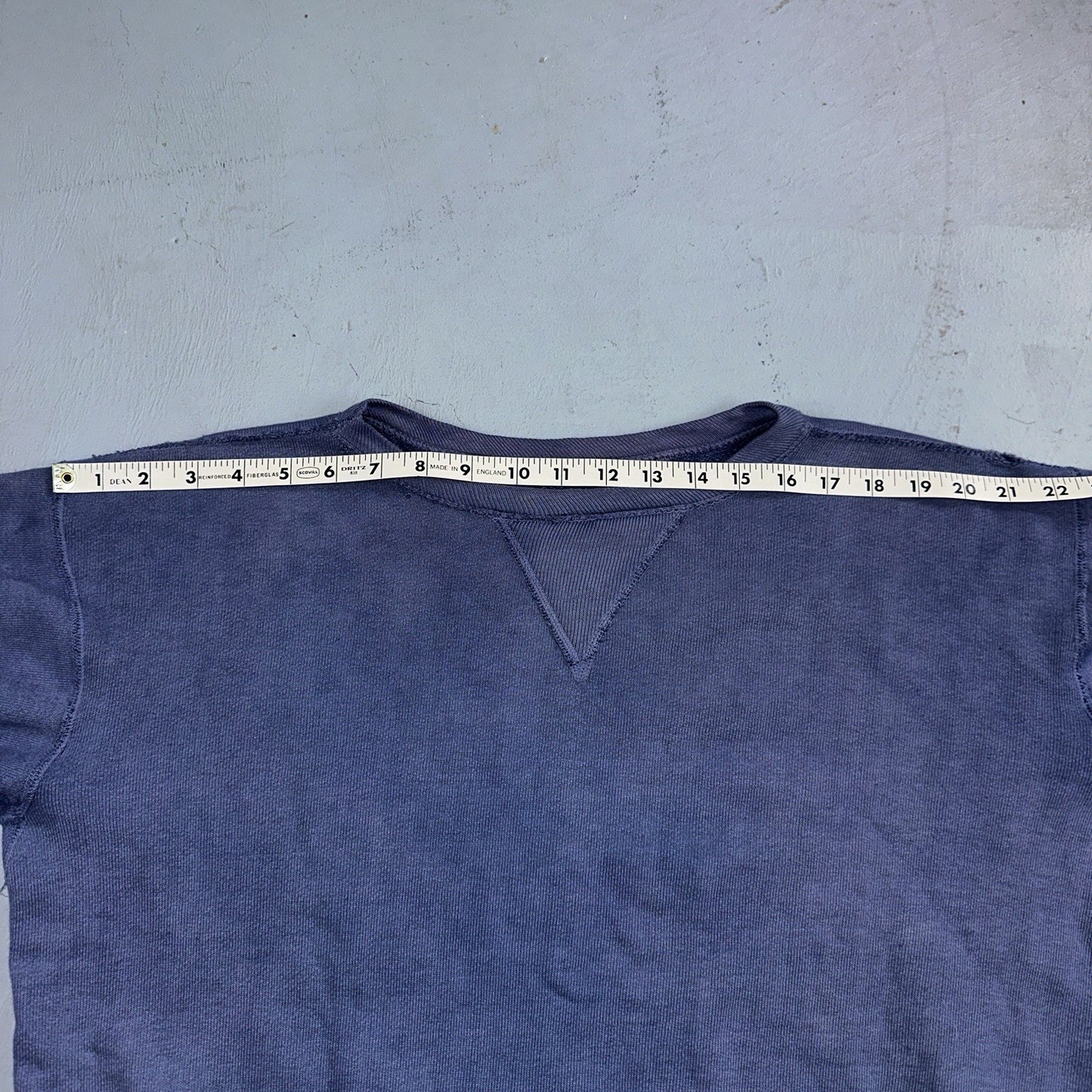 VTG Double V Sweatshirt 40s 50s 1940s Faded Blue Crewneck Boxy Rockabilly 1950s