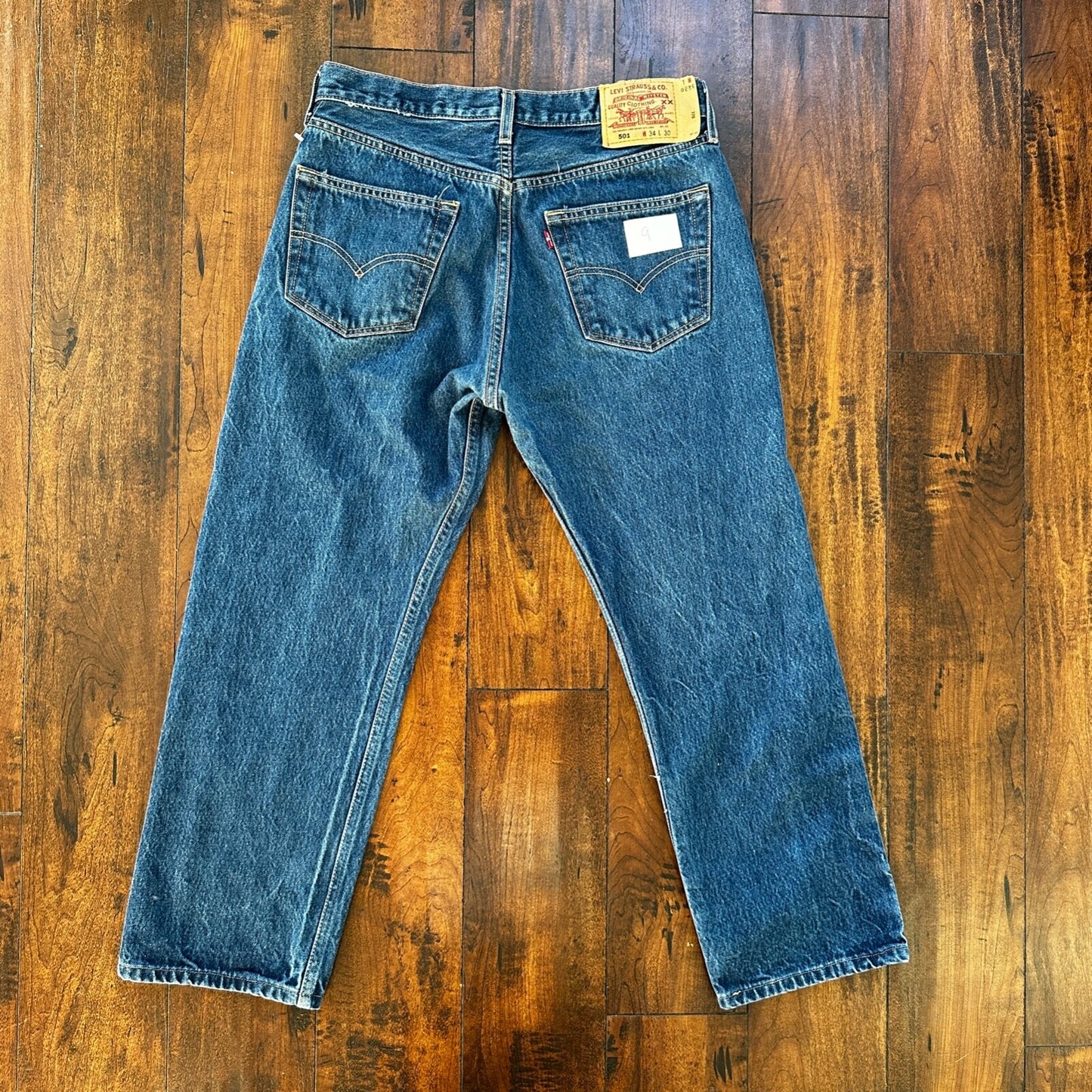 VTG Levis 501 XX Button Fly 90s Y2K Jeans Denim Straight Capri 34x30 Act 31x25