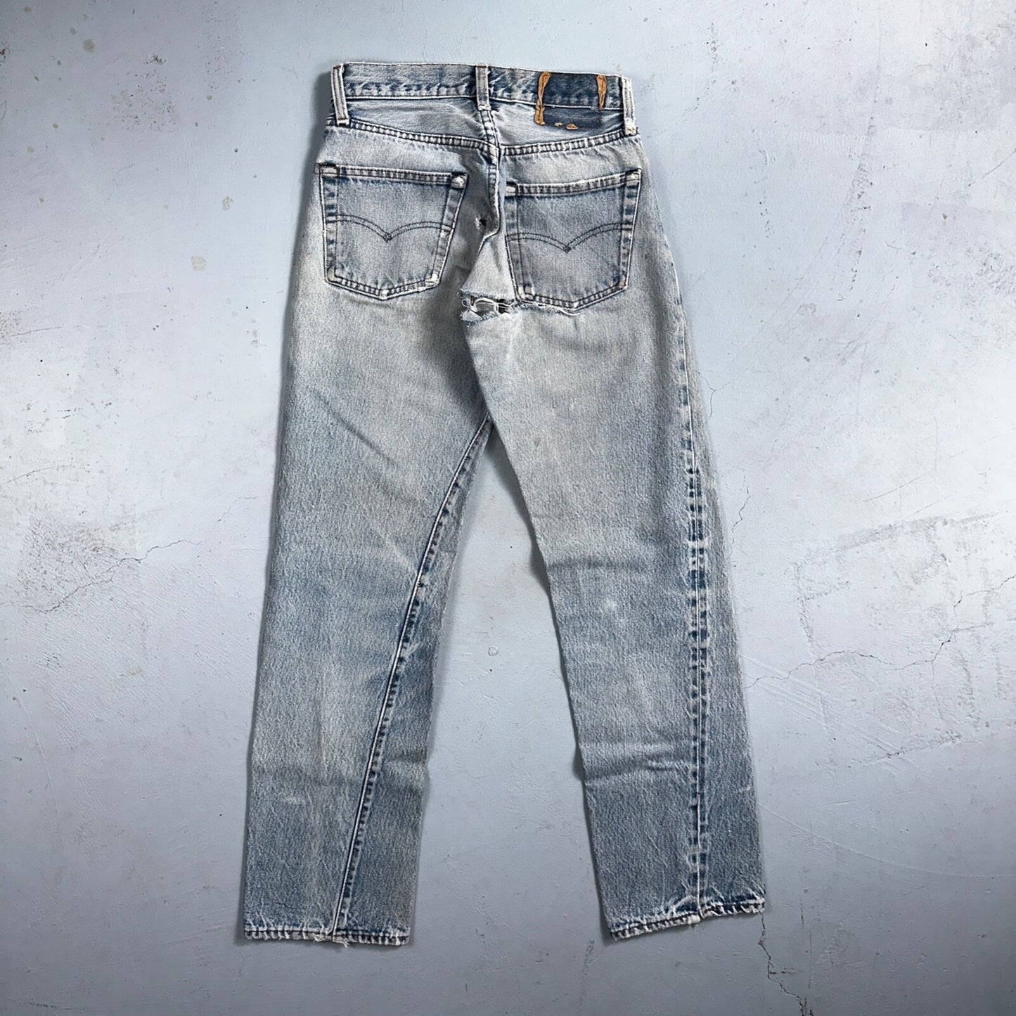 Levis 501 Vintage 80s Redline Selvedge USA XX Jeans Light Wash 27x34 Act 25x29