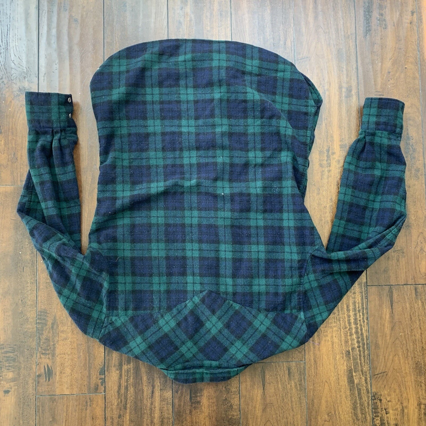 Pendleton Wool Plaid Shirt Western Wear VTG USA Green Pearl Snap Flannel 70s