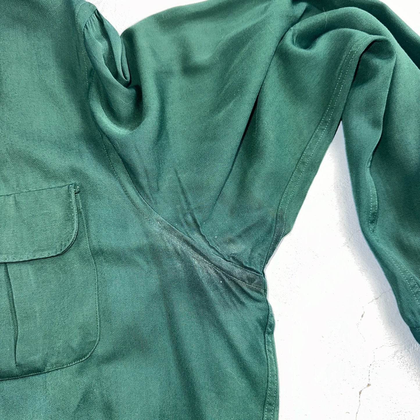 Vintage 1940s McGregor Gabardine Ricky Jacket Button Up Bottle Green 40s Rare