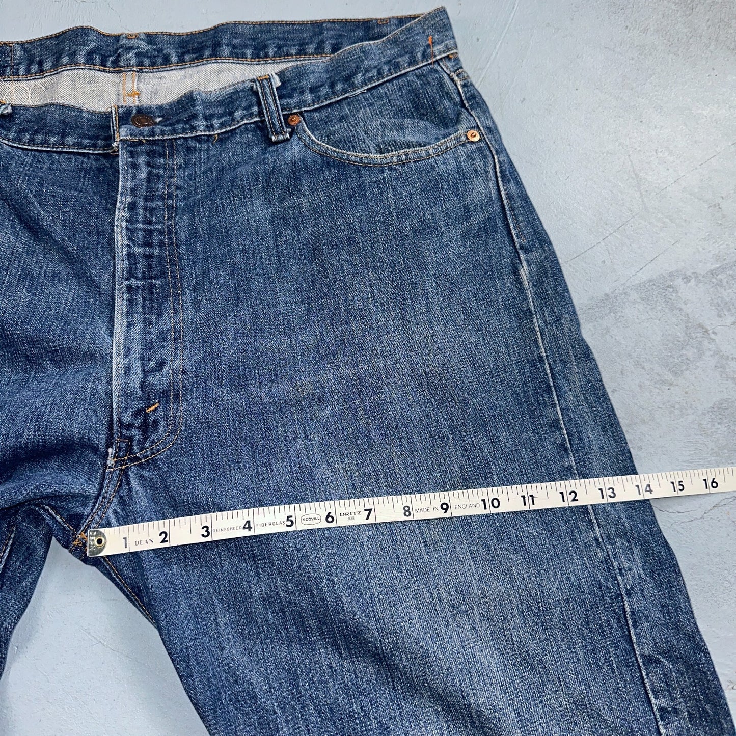 Levis 505 Vintage 70s Talon USA Jeans 501 1970s Med Wash Blue 42x30 Act 40x25