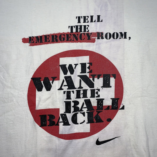 Vintage Nike T Shirt USA Rare Basic 90s Emergency Room Ball Back Tennis Gym