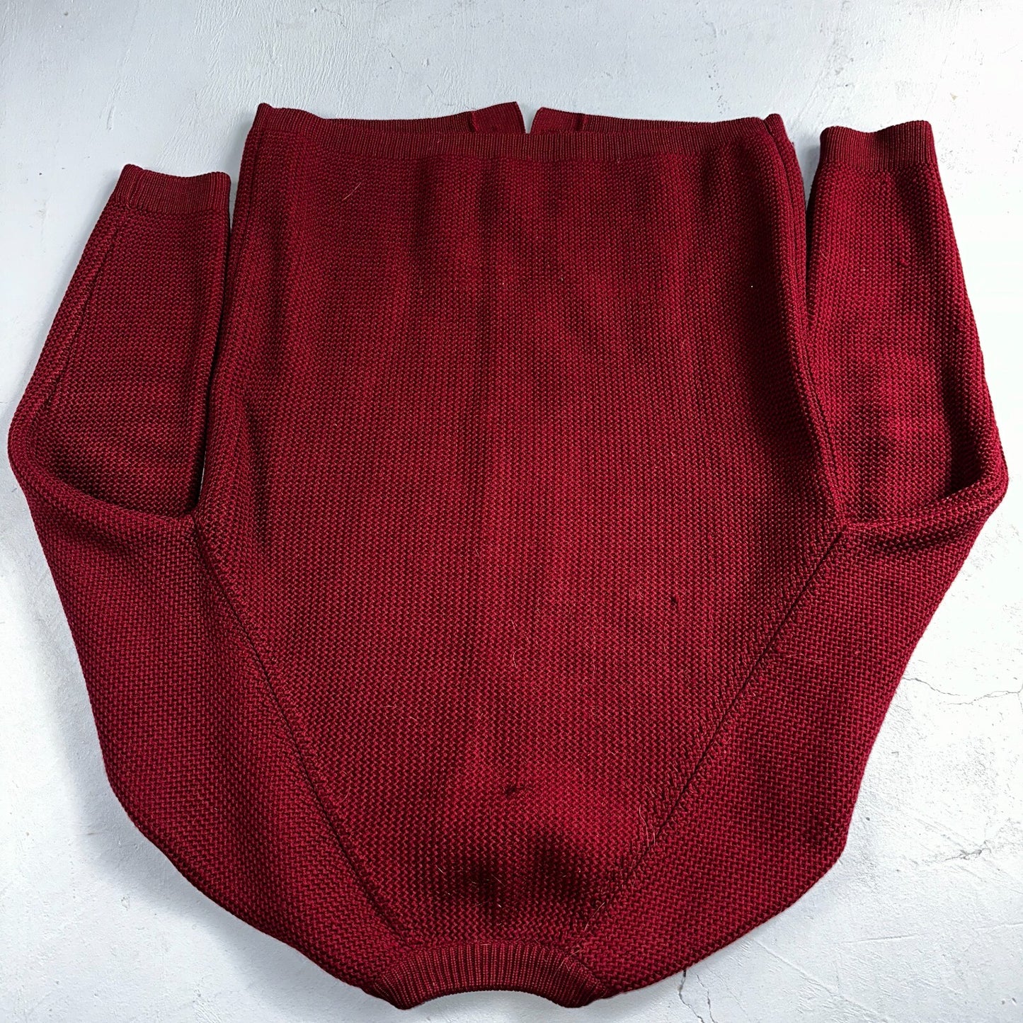 Meister Sweater M Women’s Wool Austria Pullover Red V Neck Vintage Cardigan 60s