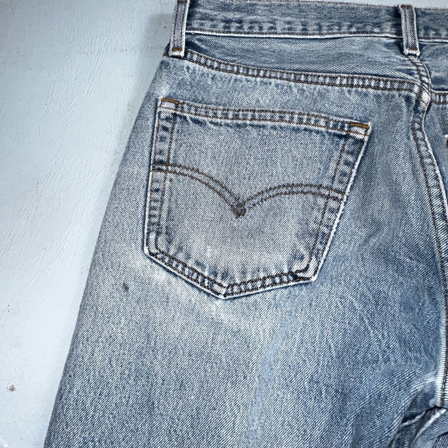 Levis 501 Vintage 90s Mexico Straight Leg Jeans Blue Light Wash 33x36 Act 31x32