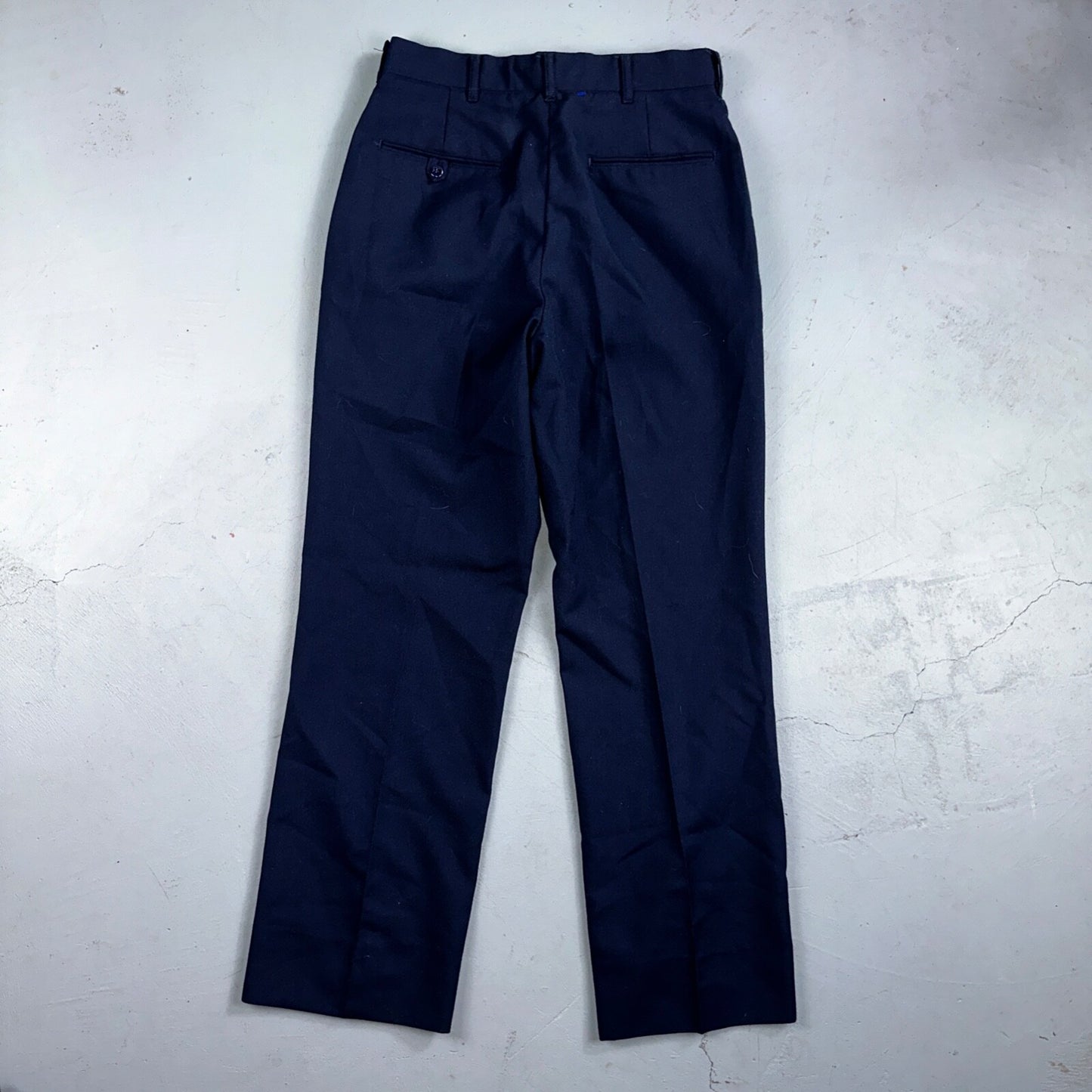 Vintage DPSC Air Force Pants Mens 30R Navy Blue Wool Blend Trouser 28x30 90s