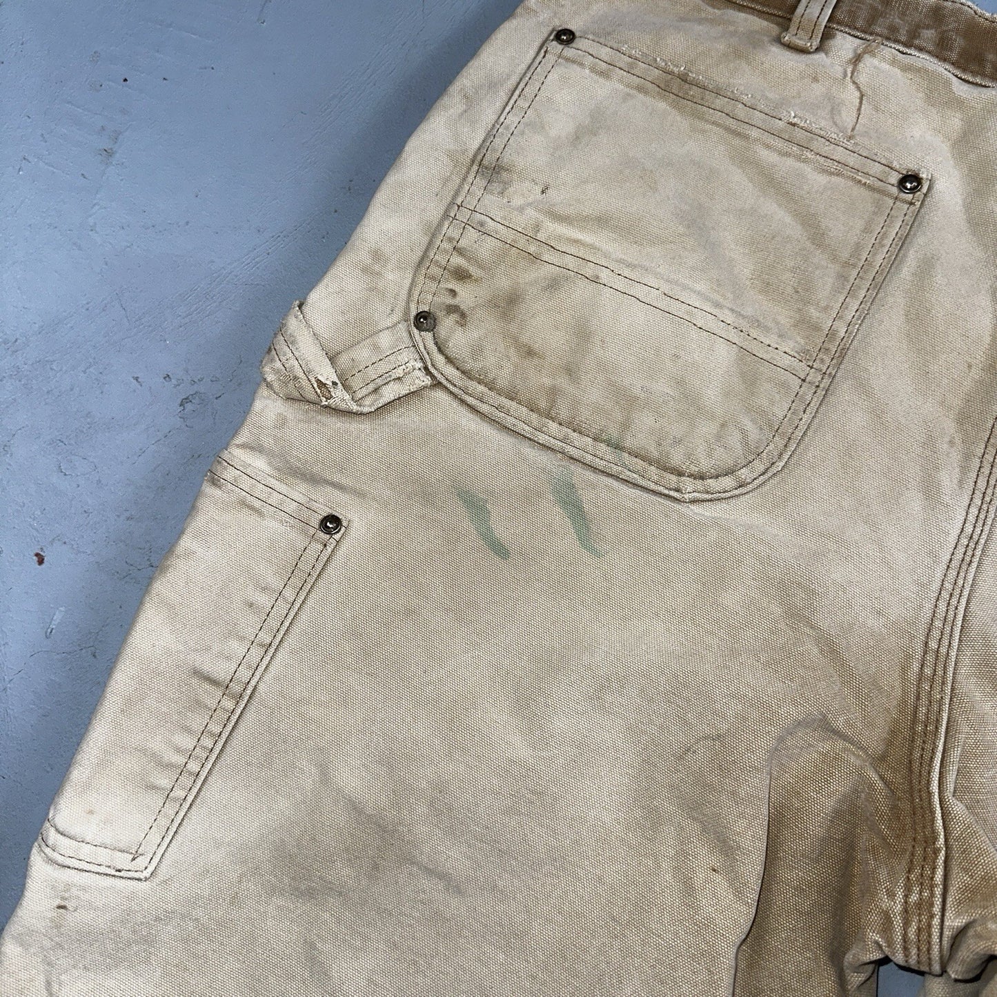 Carhartt VTG Double Knee Carpenter Pants USA B01 Brown Thrashed 34x34 Act 32x32