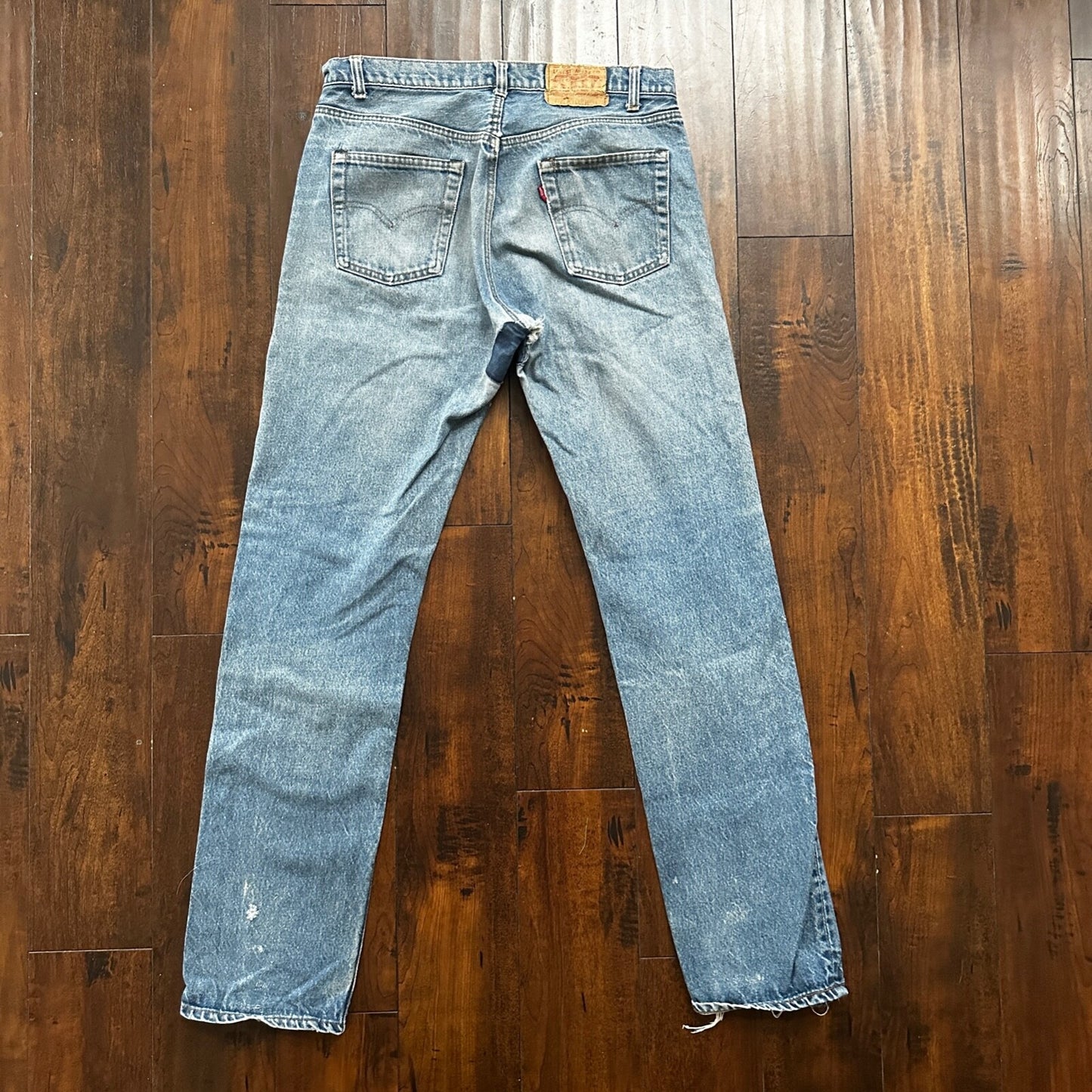 Vintage 80s Levis 505 36x36 USA Blue Jeans 501 Act 33x34 Light Wash