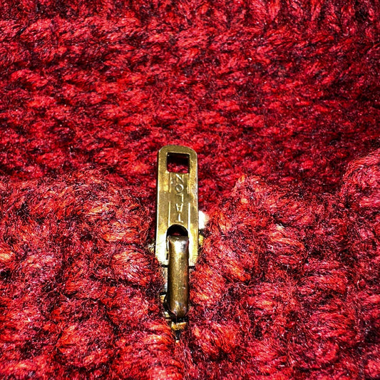 VTG Sweater Mens L Red Cable Knit Ribbed Full Zip 1950s Rockabilly Talon Rare