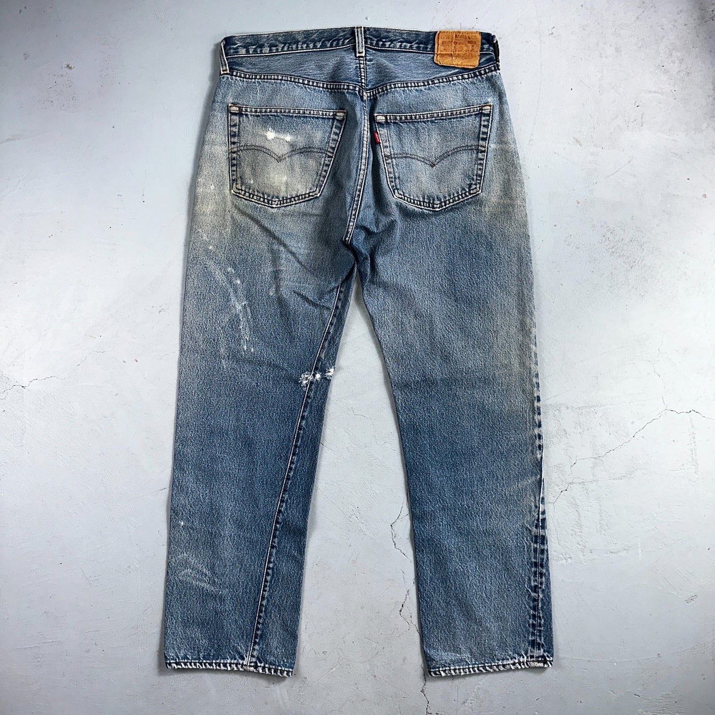 Levis 501 Vintage 80s Redline Selvedge USA XX Jeans Light Wash Worn Act 35x30