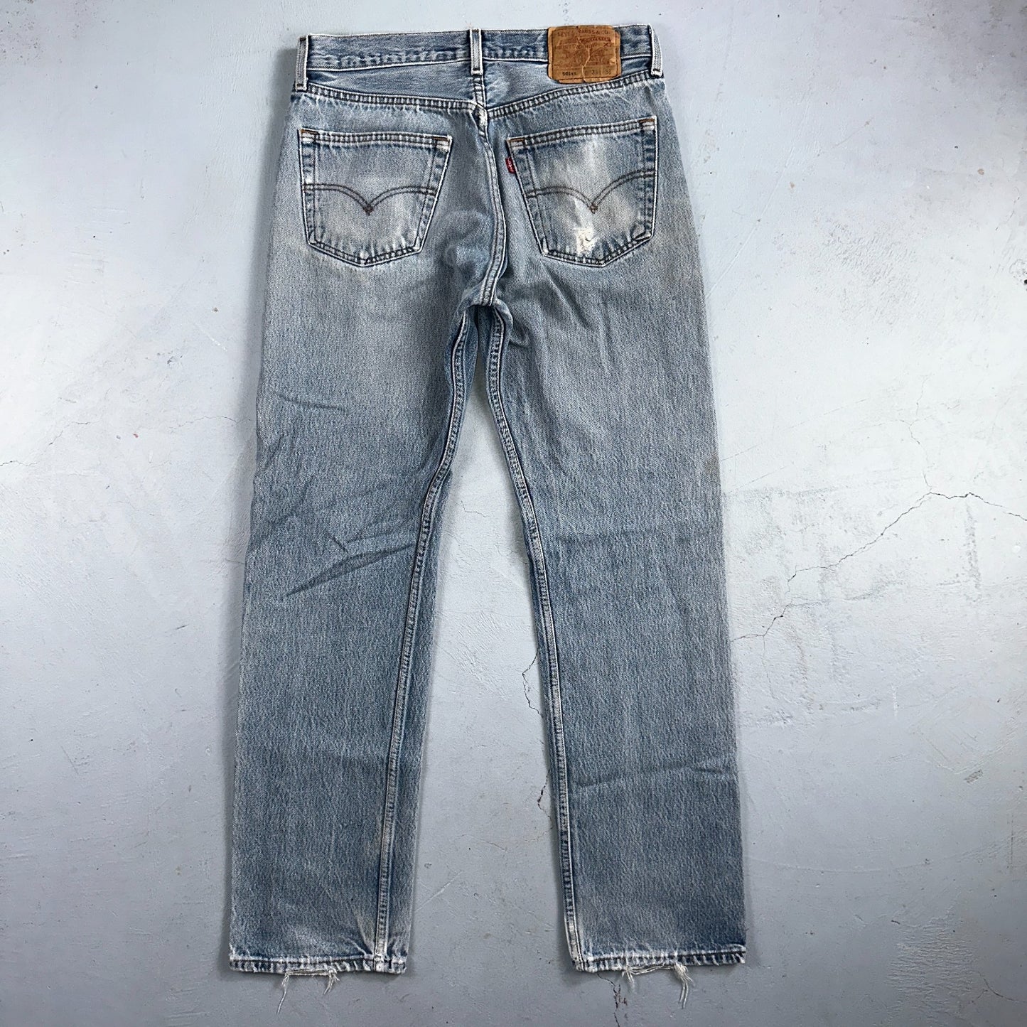Levis 501 Vintage 90s Mexico Straight Leg Jeans Blue Light Wash 33x36 Act 31x31
