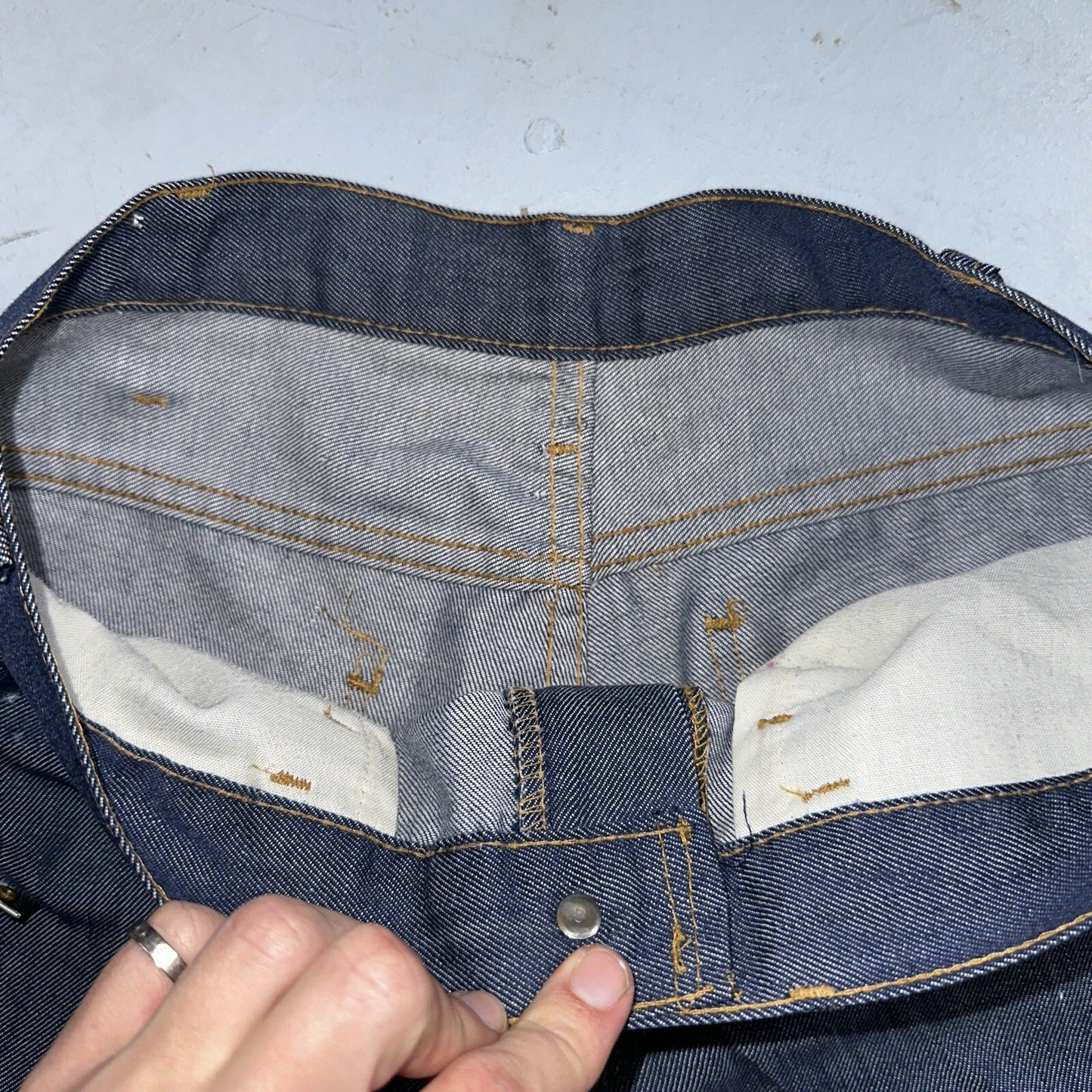 Levis 684 Orange Tab VTG Big Bell Dark Wash Bell Bottom Flare Jeans Sz 29x32