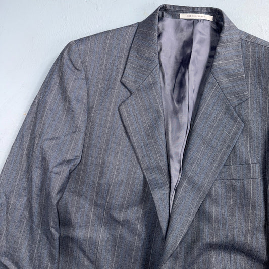 YSL Yves Saint Laurent Vintage Gray Grodin Jacket 38 Blazer Coat France Suit 80s