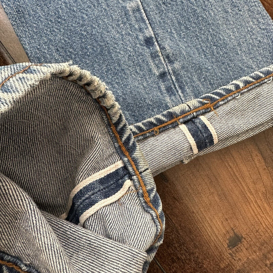 Levis Vintage 80s Redline Selvedge USA 501 Light Wash Jeans 70s 31x36 Act 28x31