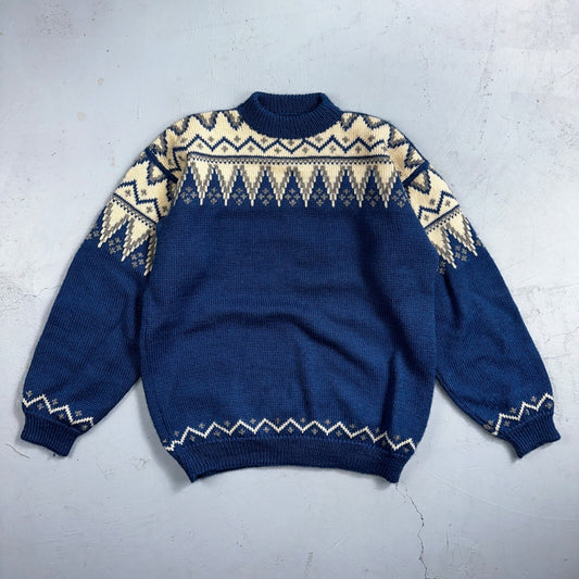 VTG 50s 60s Aztek Cable Sweater Handmade Rockabilly Cottage Core Grandma