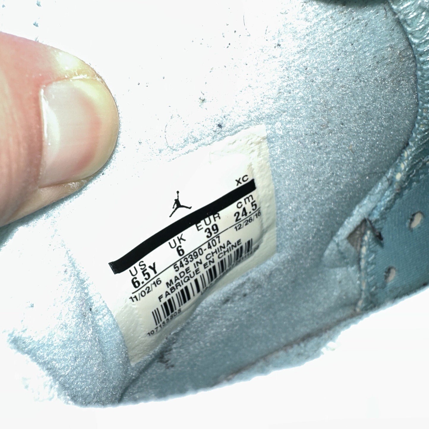 Nike Air Jordan 6 Retro Pantone GS Still Blue Sz 6.5 Y 543390-407