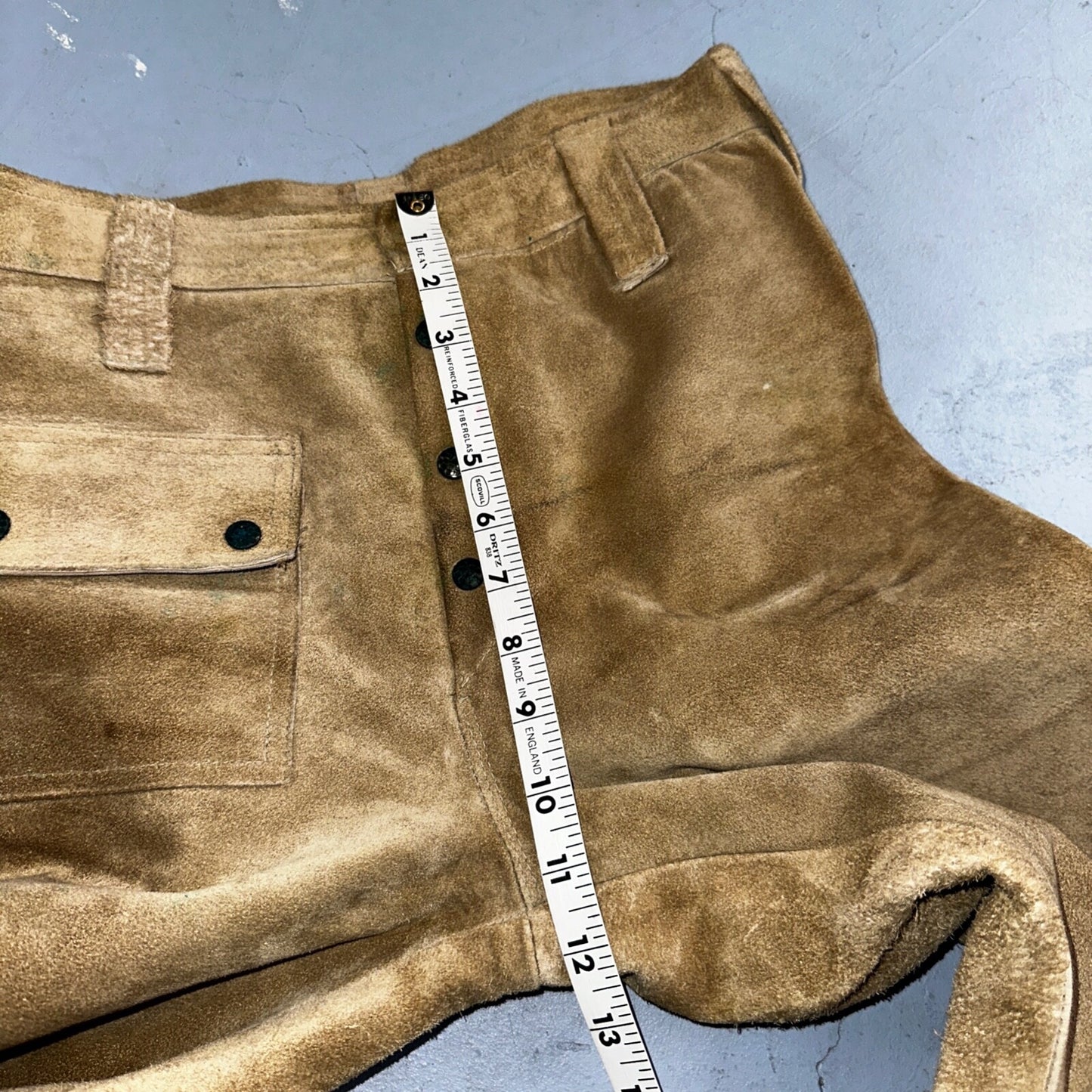 Vintage 1960s Leather Pants 28 Wide Leg Brown Rockabilly 60s Cowboy Suede 27x30