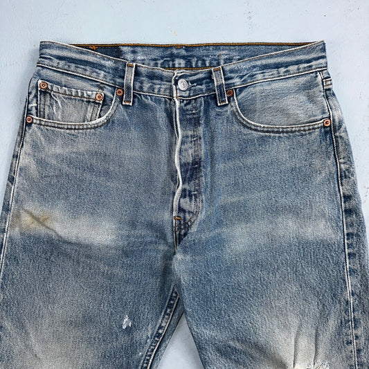 Levis 501 Vintage 90s XX Straight Leg Jeans Blue Light Wash 33x32 Act 31x24