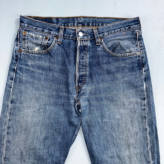Levis 501 Vintage Y2K Europe Straight Leg Jeans 32x32 90s Med Wash Act 32x31