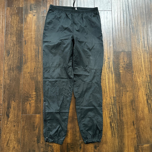 Nike VTG 90s Grey Tag Windpants Track Pants Ankle Zip Unlined Black M 1990s