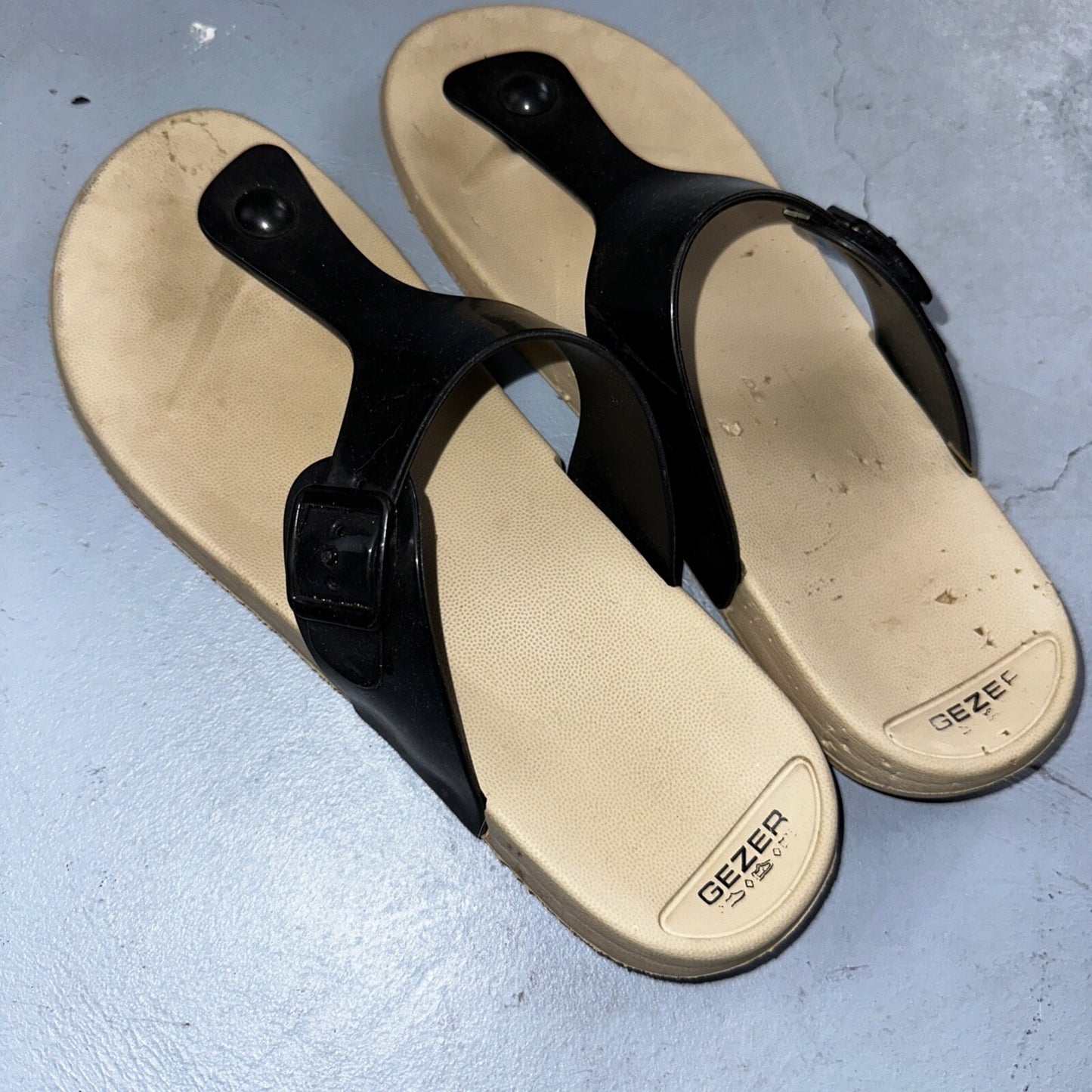 Gezer Slip On Sandals Open Toe Slide Womens 39EU Black Simple Y2K VTG Style