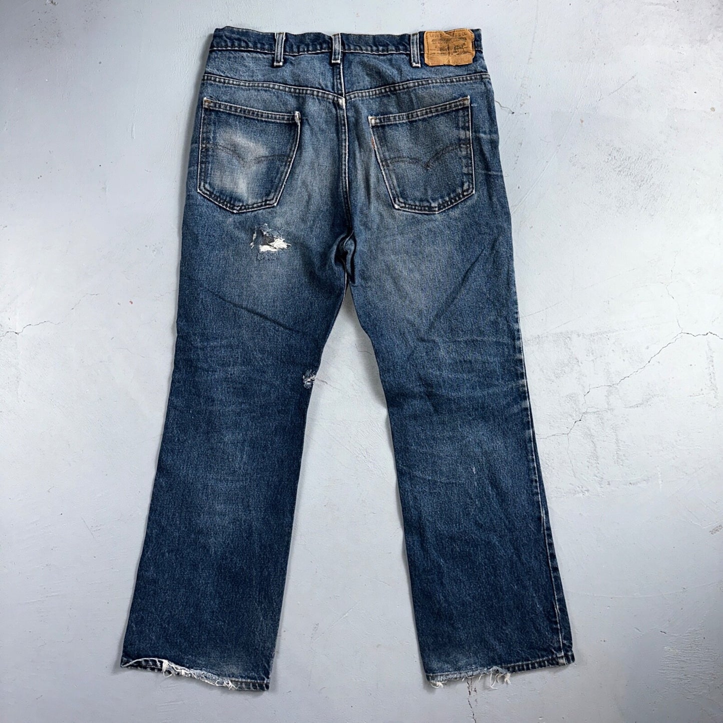 Levis 517 Vintage 80s USA Orange Tab Bootcut Flare Blue Worn Jeans Act 34x29