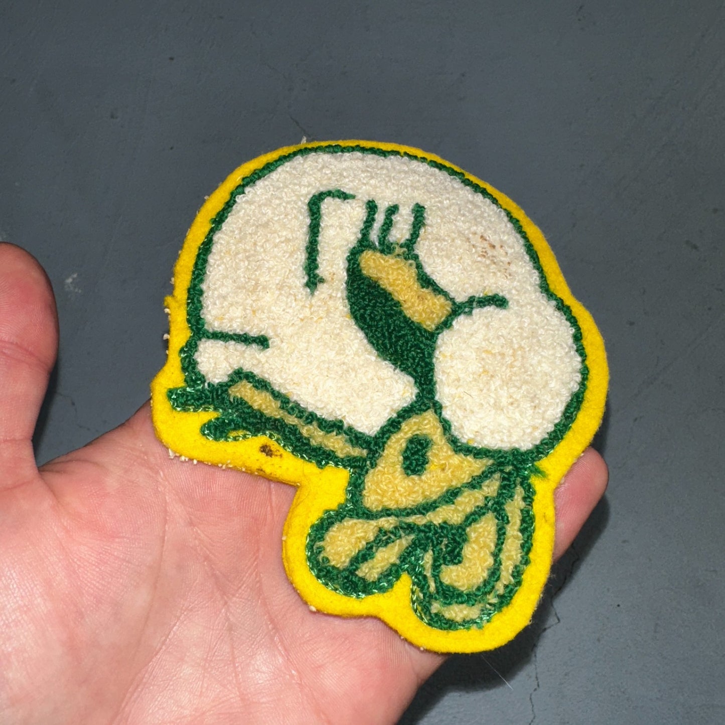 Vintage 1940s Chenille Varsity Patch Oregon Ducks Mascot Yellow Green Felt 40s